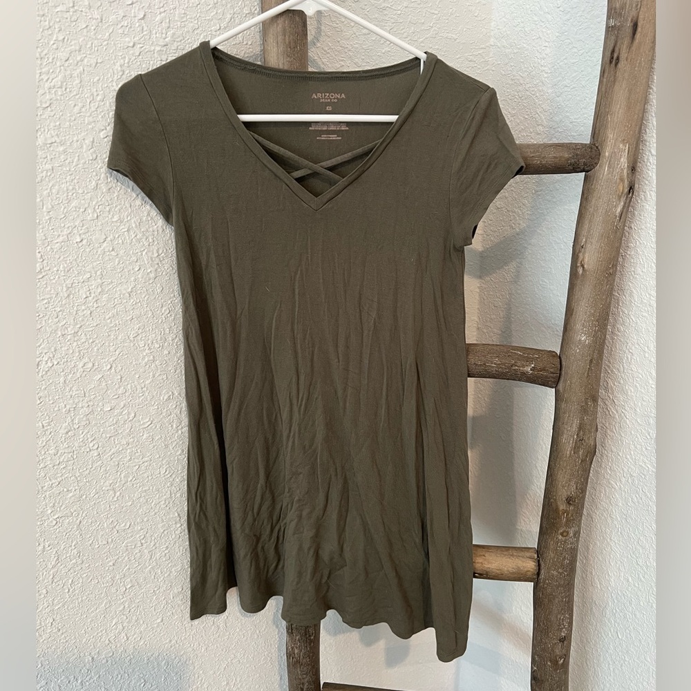 Arizona Jean Company Short Sleeve V-Neck Dress